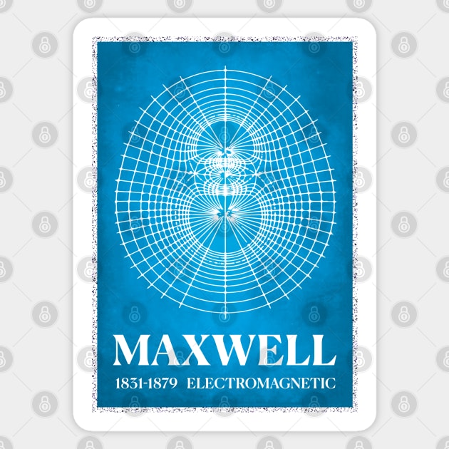 Magnetic lines James Clerk Maxwell electromagnetic waves Poster Sticker by labstud